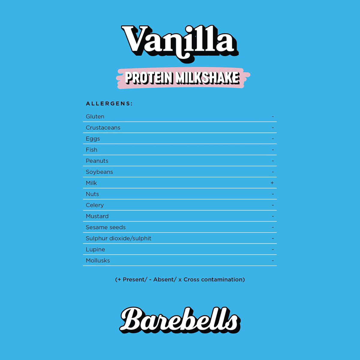 Barebells Milkshake - Batido Proteinas - 24g Proteina x Batido - Sin Lactosa - Sin Gluten - Sin Azúcares Añadidos - Vainilla - Pack 8 Batidos x 330ml