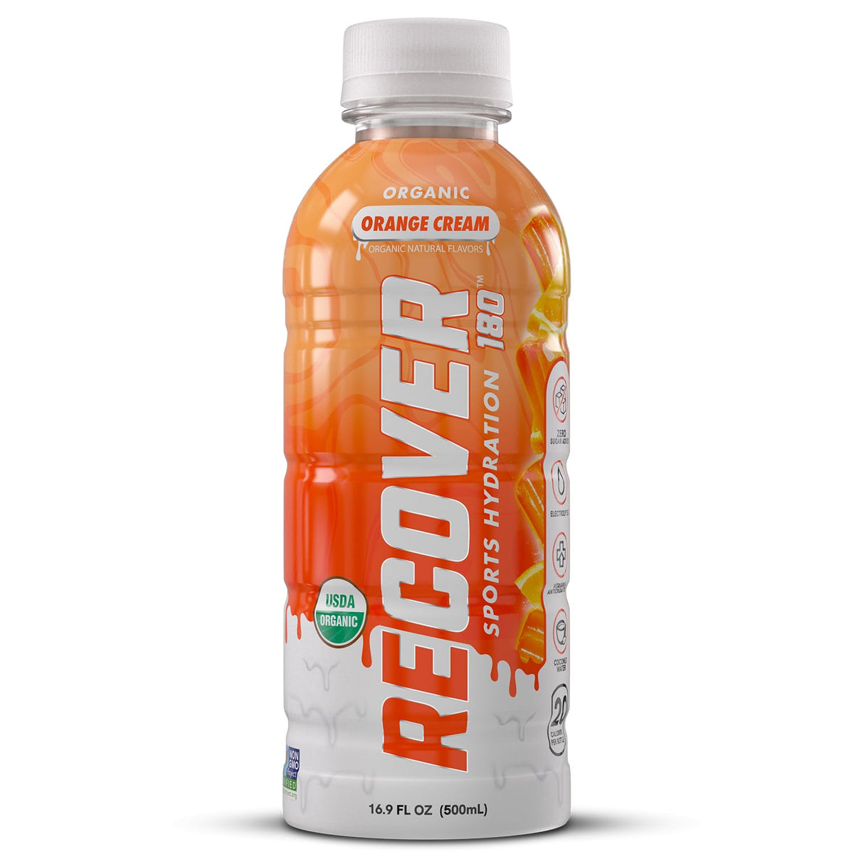 RECOVER 180 Organic Sports Hydration Drink, No Sugar Added, 20 Calorie Sports Beverage, Organic Flavors With Vitamins, Potassium-Packed Electrolytes (16.9 Fl Oz (Pack of 12), Variety Pack)