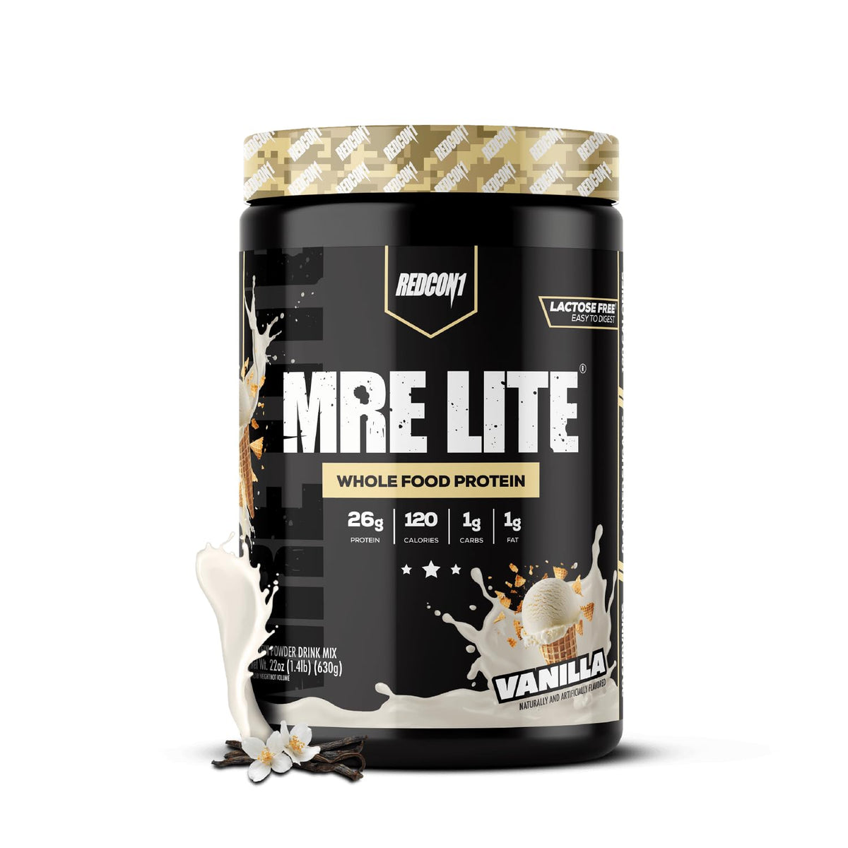 REDCON1 MRE LITE Whole Food Protein Powder, Oatmeal Chocolate Chip - Lactose Free Meal Replacement with Animal Protein Blends - Easy to Digest Formula - Only 4g Carb per Serving (30 Servings)