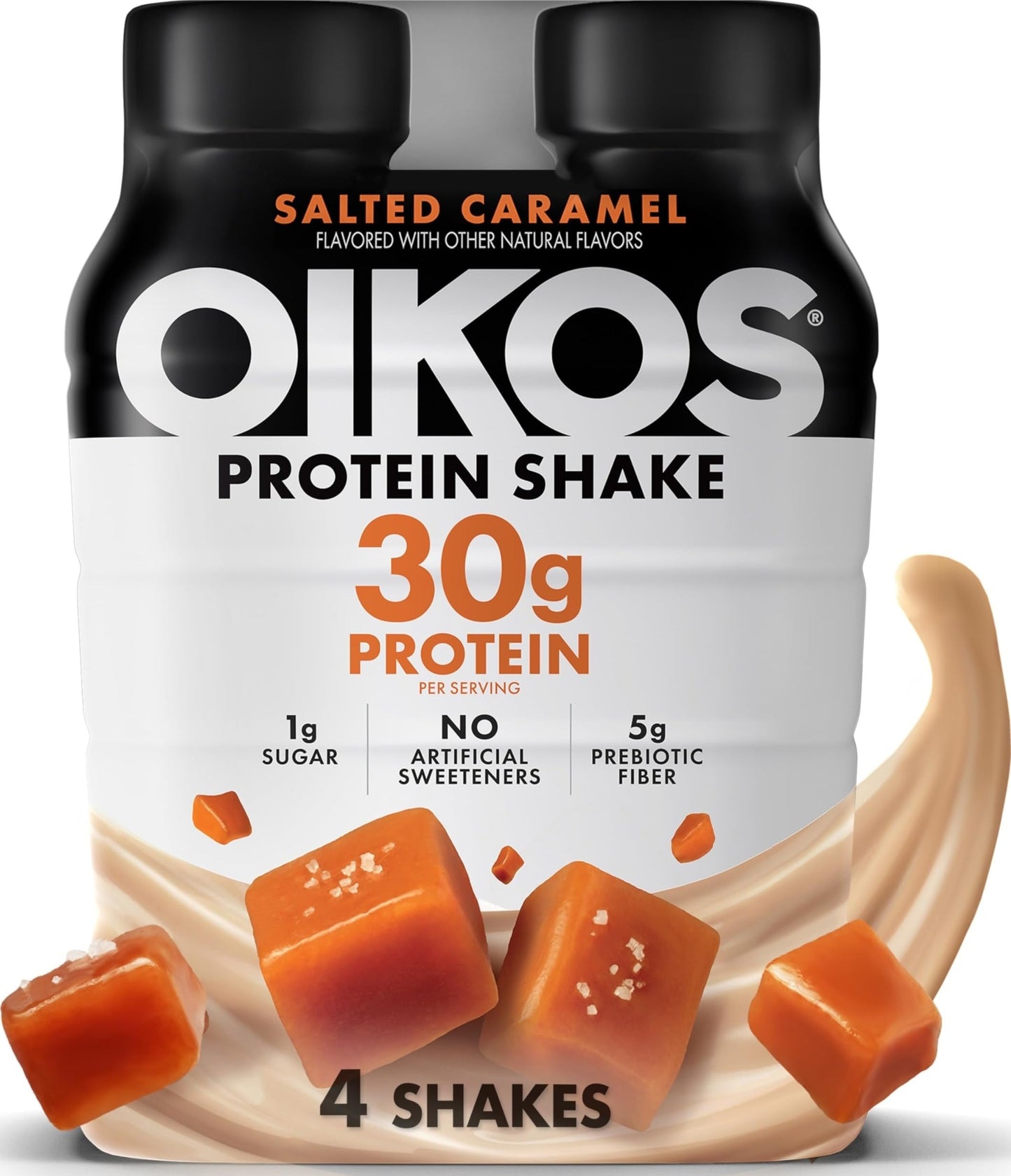 Oikos Protein Shake,Chocolate,30g High Protein Drinks,Shelf Stable,Ready to Drink,5g Prebiotic Fiber,12 fl oz Bottle,​,(Pack of 24)