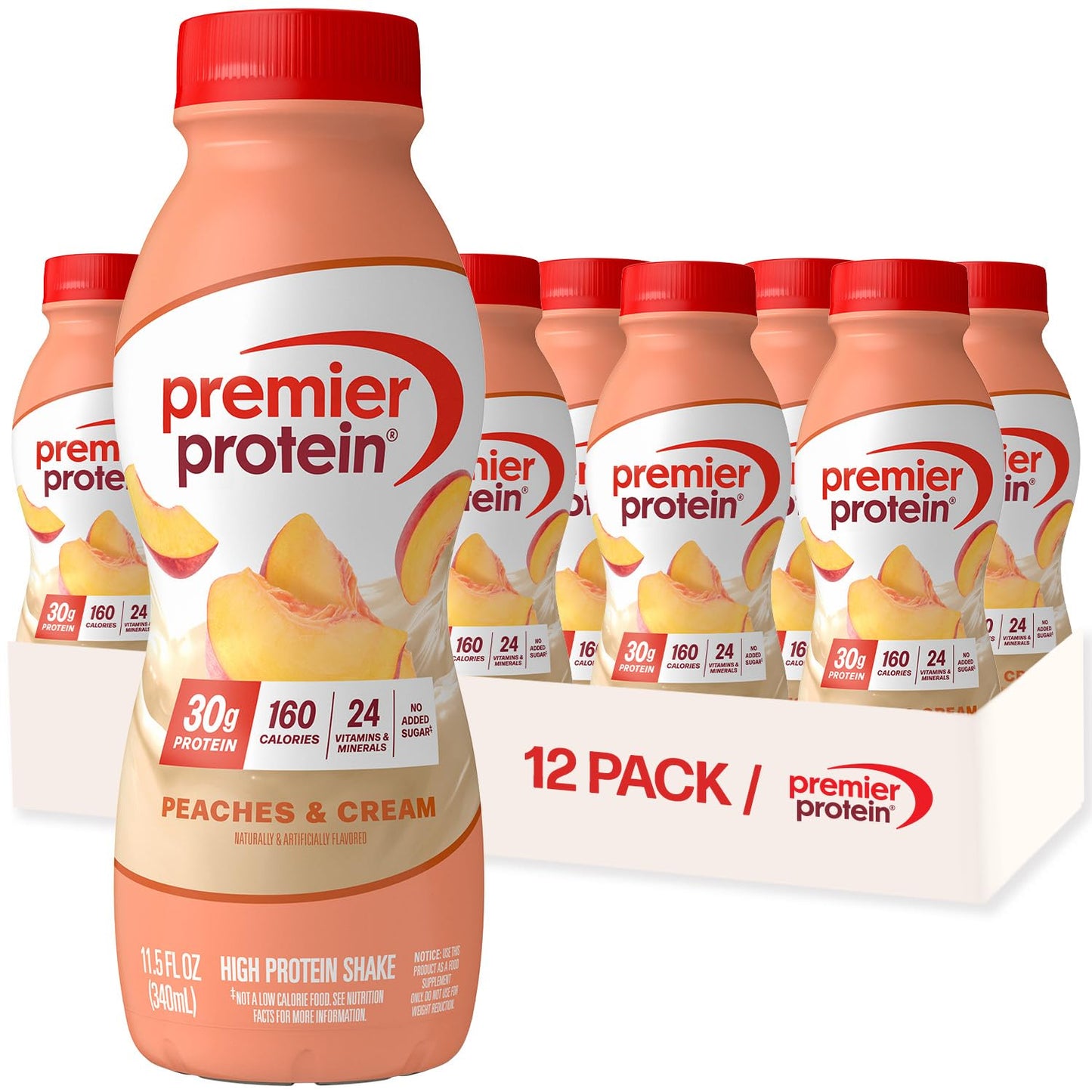 Premier Protein 30g High Protein Shake, Chocolate, 12 Pack | 160 Calories, 24 Vitamins & Minerals, No Added Sugar, Supports Muscle Health, Gluten-Free, 11 oz