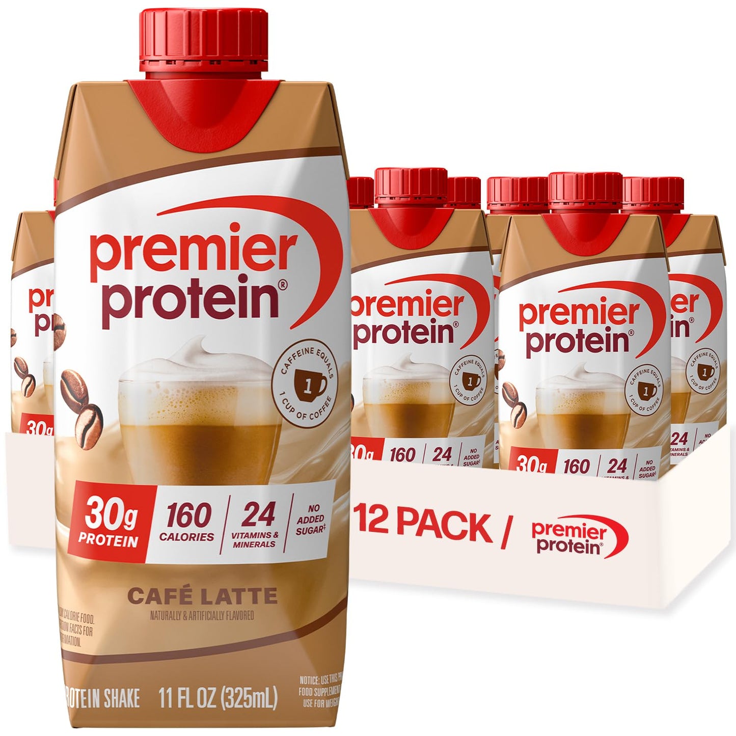 Premier Protein 30g High Protein Shake, Chocolate, 12 Pack | 160 Calories, 24 Vitamins & Minerals, No Added Sugar, Supports Muscle Health, Gluten-Free, 11 oz
