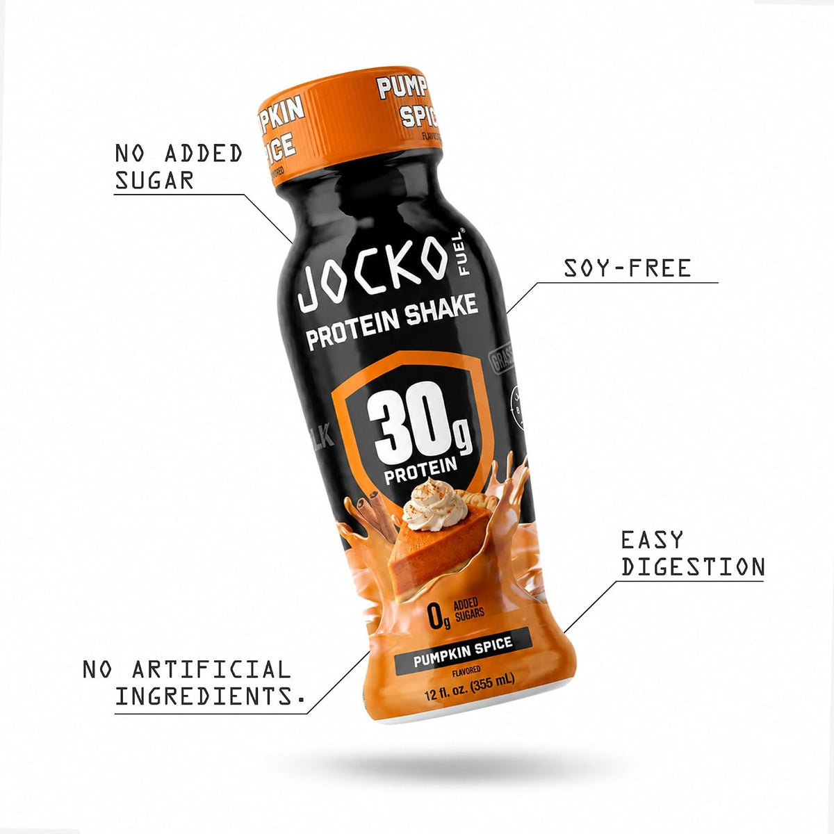Jocko Fuel High Protein Shakes, Pumpkin Spice, 12 fl oz | 12 Pack