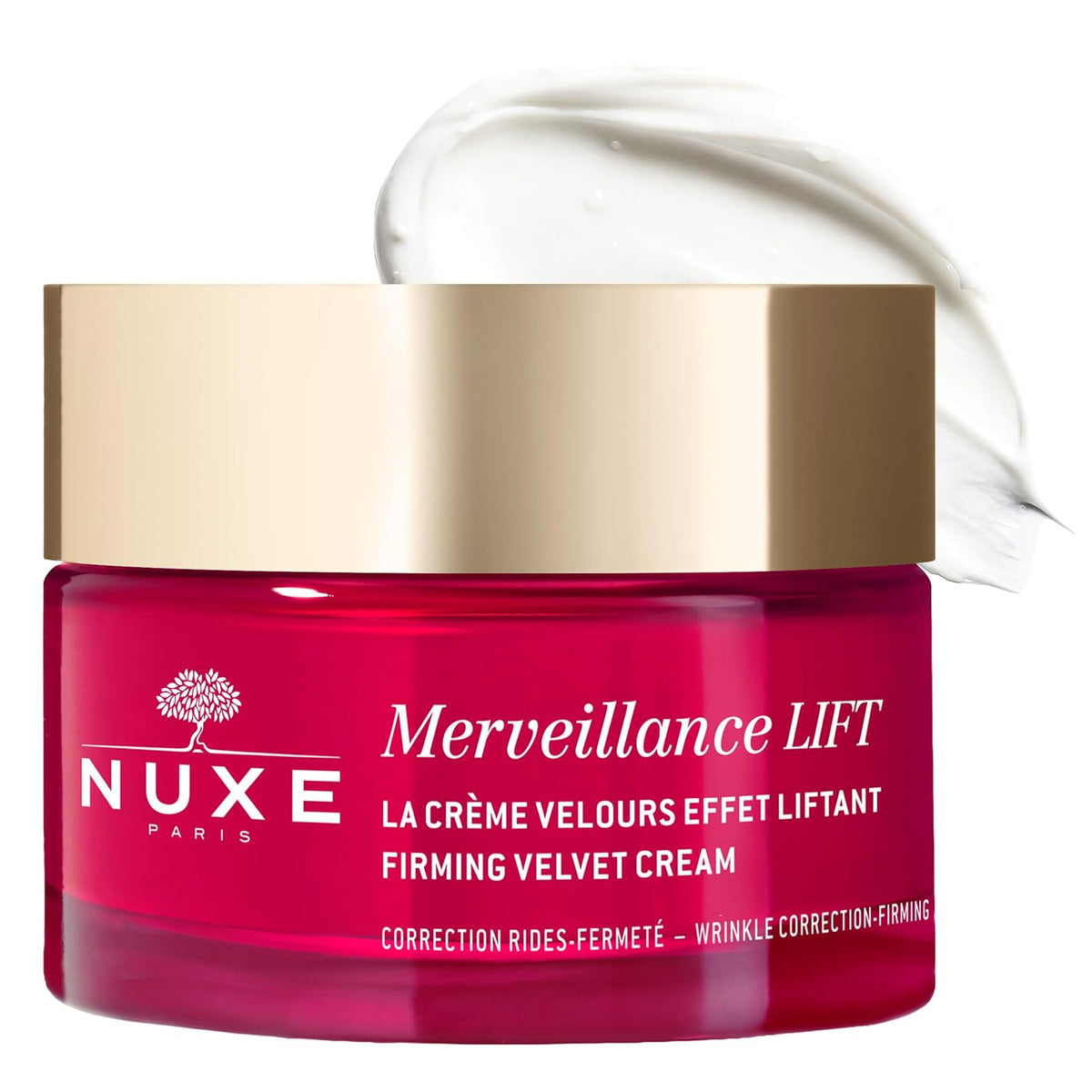 Nuxe Merveillance Lift Velvet Cream Smoothing and Firming Vegan Moisturizer With Micro-Algae Oil for Wrinkle Correction, 1.7 Fl Oz