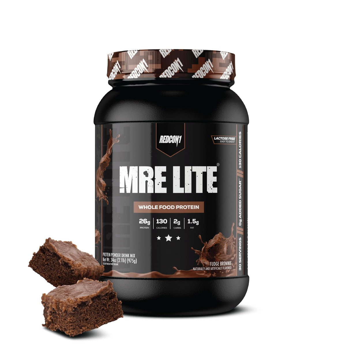 REDCON1 MRE LITE Whole Food Protein Powder, Oatmeal Chocolate Chip - Lactose Free Meal Replacement with Animal Protein Blends - Easy to Digest Formula - Only 4g Carb per Serving (30 Servings)
