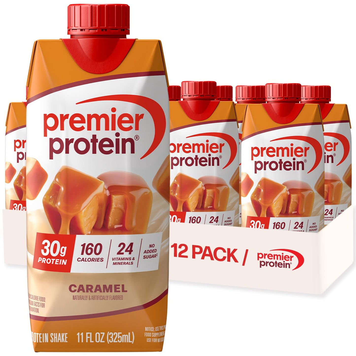 Premier Protein 30g High Protein Shake, Chocolate, 12 Pack | 160 Calories, 24 Vitamins & Minerals, No Added Sugar, Supports Muscle Health, Gluten-Free, 11 oz
