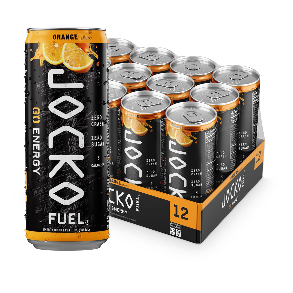 Jocko Fuel GO Energy Drinks, Pink Lemonade, 12 oz | 12 Pack