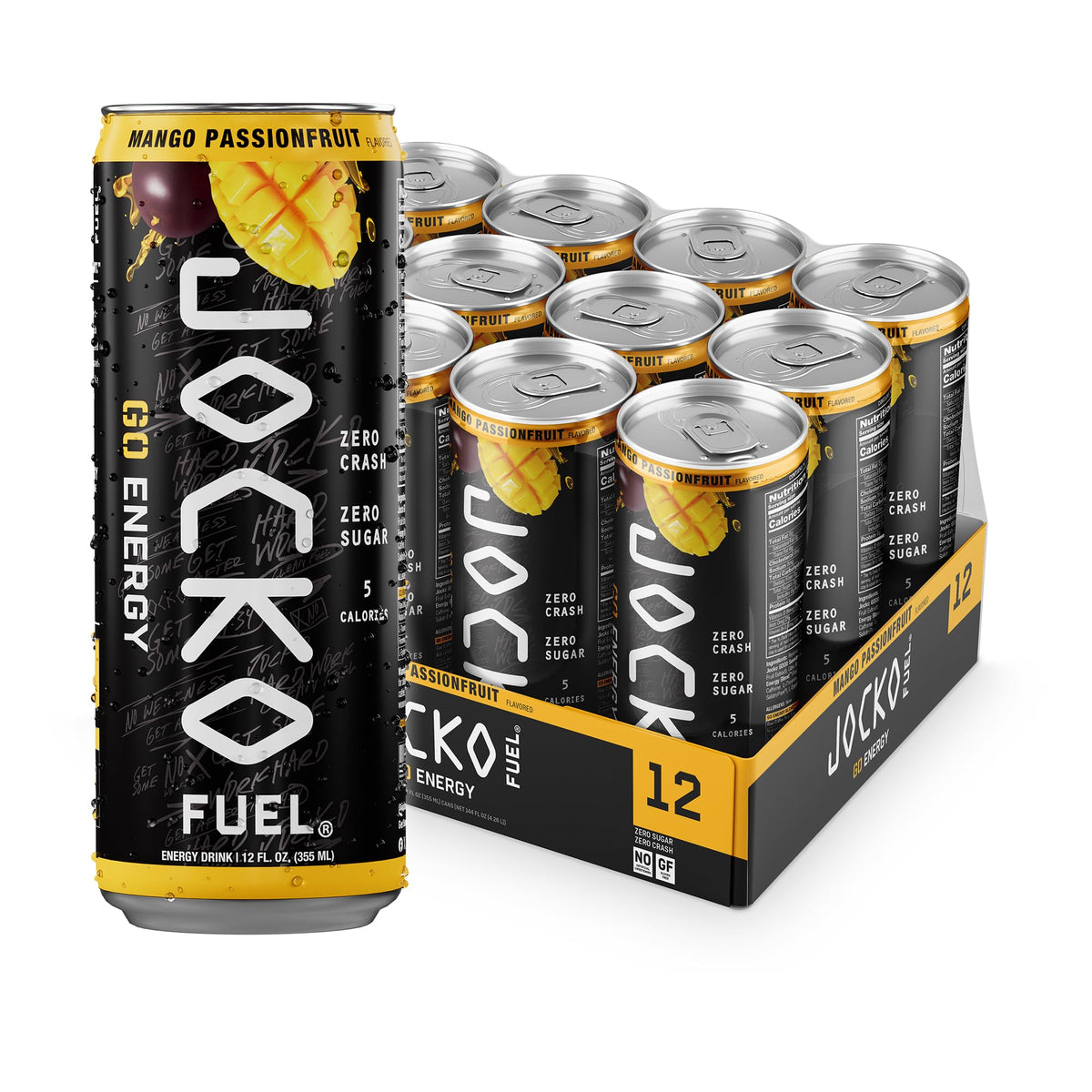 Jocko Fuel GO Energy Drinks, Pink Lemonade, 12 oz | 12 Pack