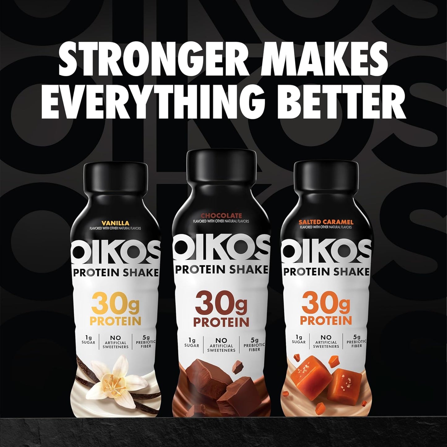 Oikos Protein Shake,Chocolate,30g High Protein Drinks,Shelf Stable,Ready to Drink,5g Prebiotic Fiber,12 fl oz Bottle,​,(Pack of 24)