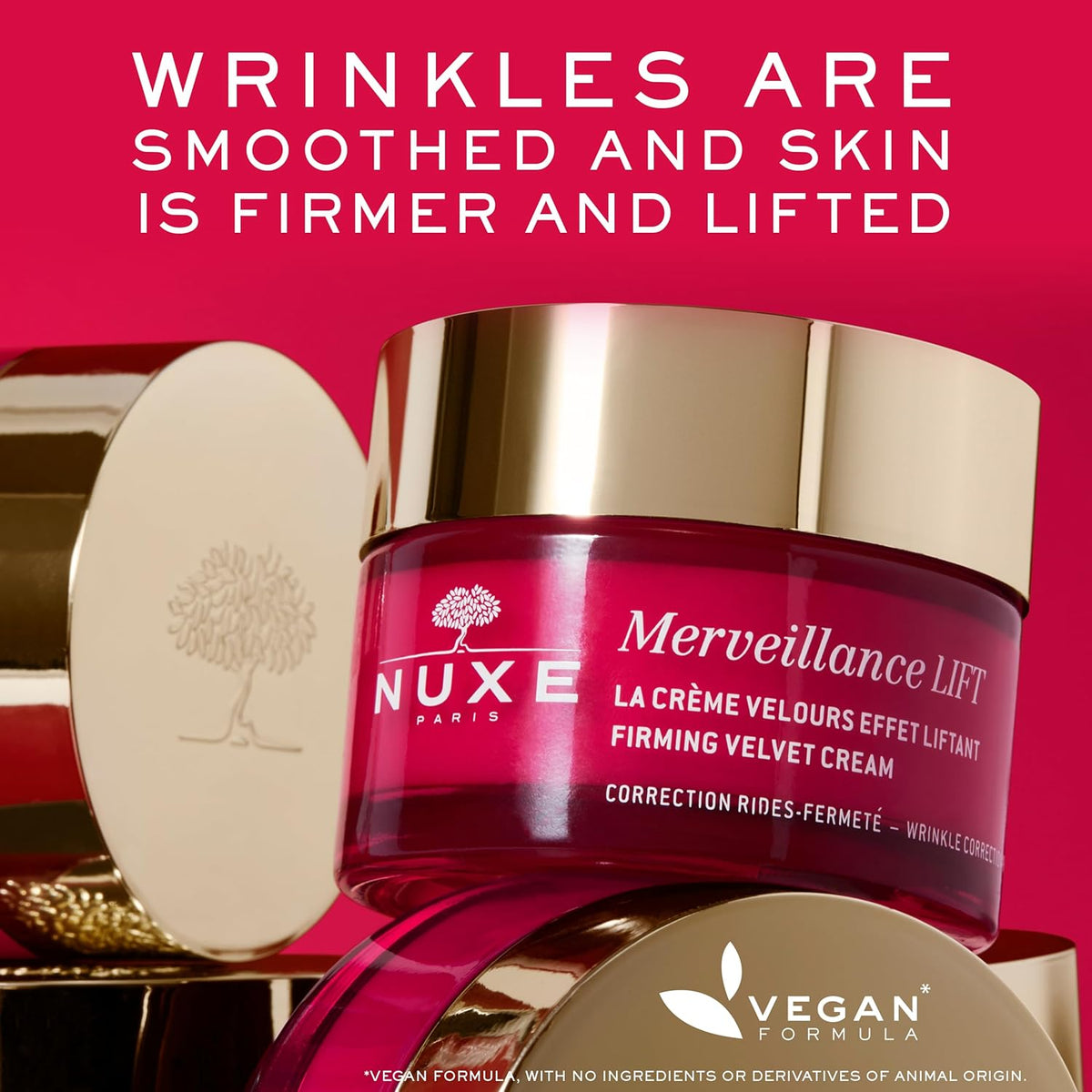 Nuxe Merveillance Lift Velvet Cream Smoothing and Firming Vegan Moisturizer With Micro-Algae Oil for Wrinkle Correction, 1.7 Fl Oz