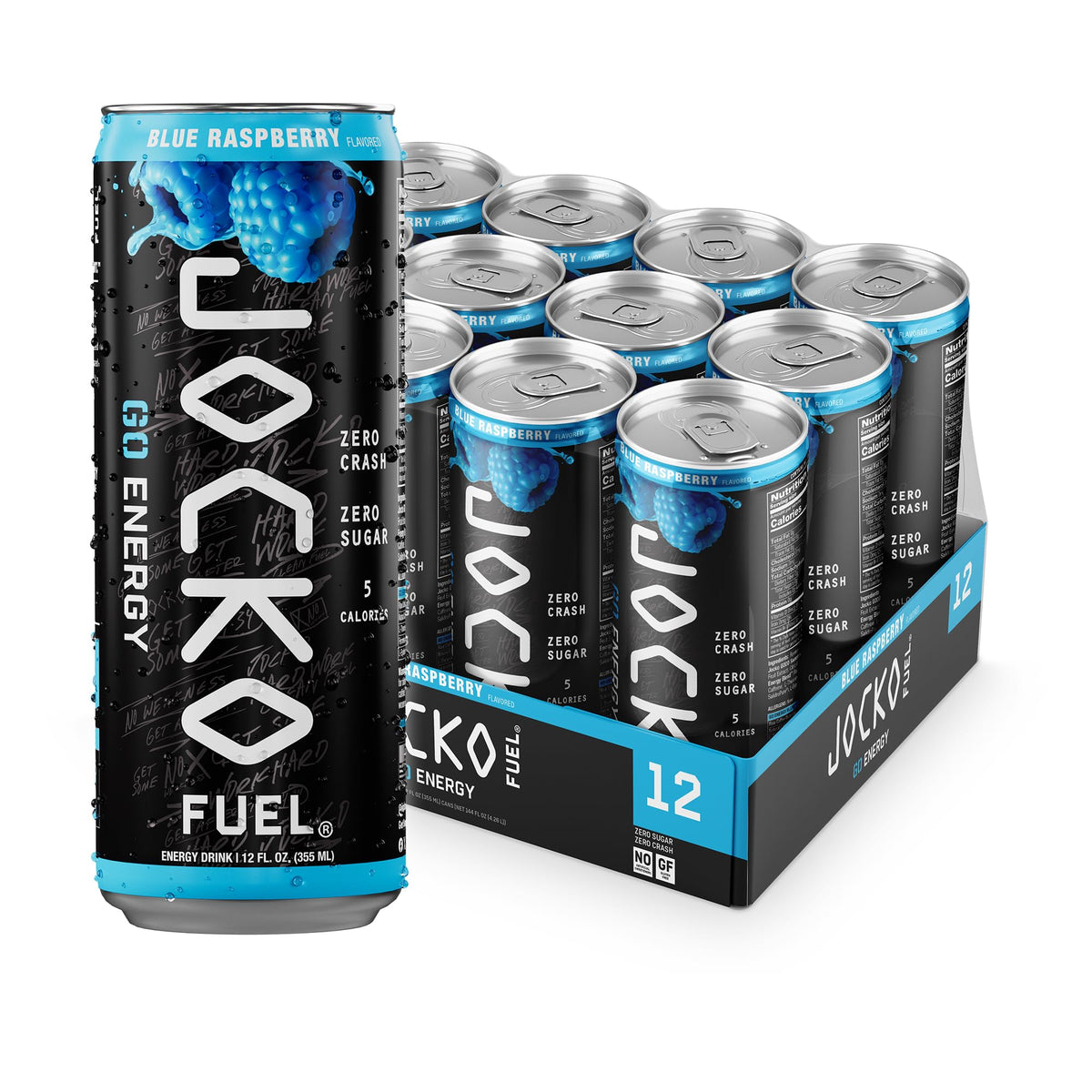 Jocko Fuel GO Energy Drinks, Pink Lemonade, 12 oz | 12 Pack