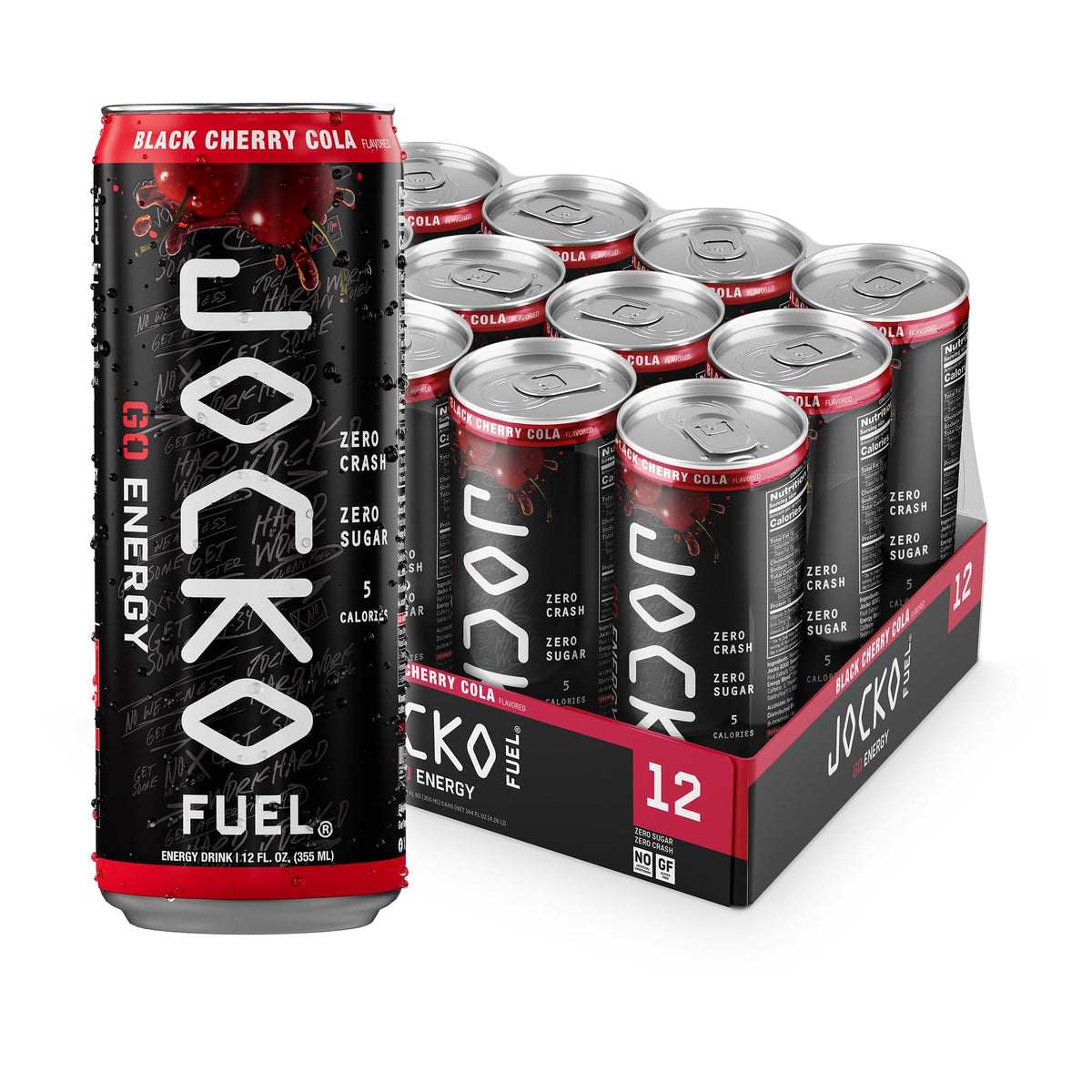Jocko Fuel GO Energy Drinks, Pink Lemonade, 12 oz | 12 Pack