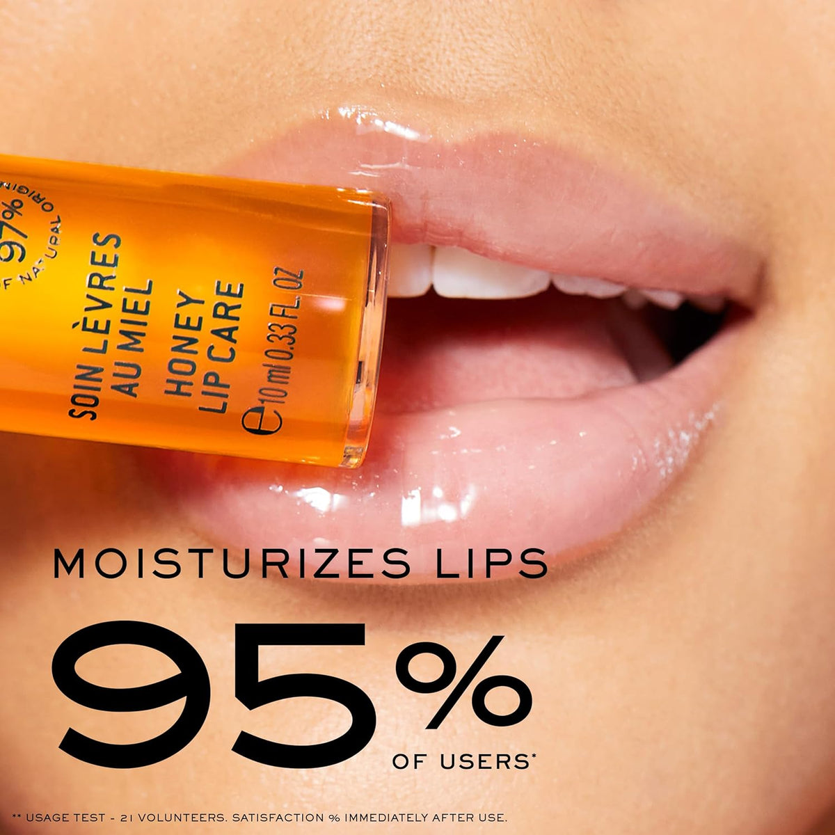 NUXE Rêve de Miel Honey Lip Gloss With Vitamin E and Lavender for Moisturized Shiny Lips, 97 Percent Natural, 0.33 Fl Oz