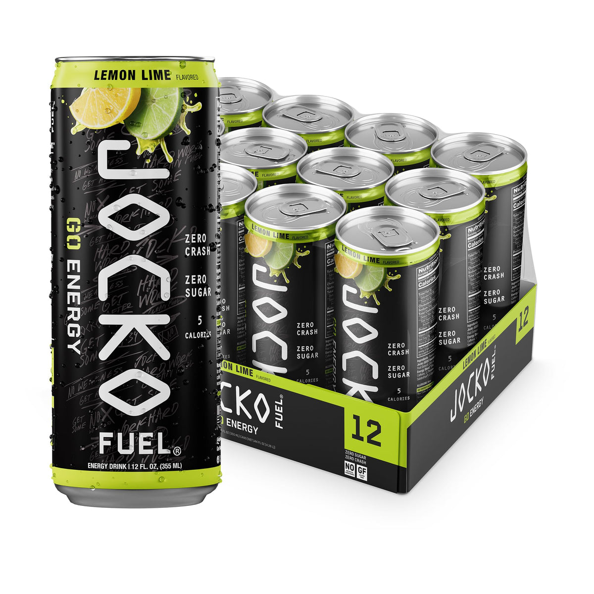 Jocko Fuel GO Energy Drinks, Pink Lemonade, 12 oz | 12 Pack