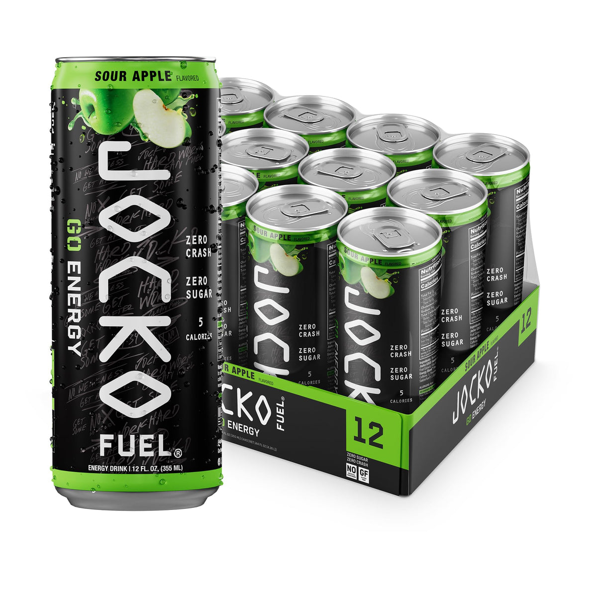 Jocko Fuel GO Energy Drinks, Pink Lemonade, 12 oz | 12 Pack