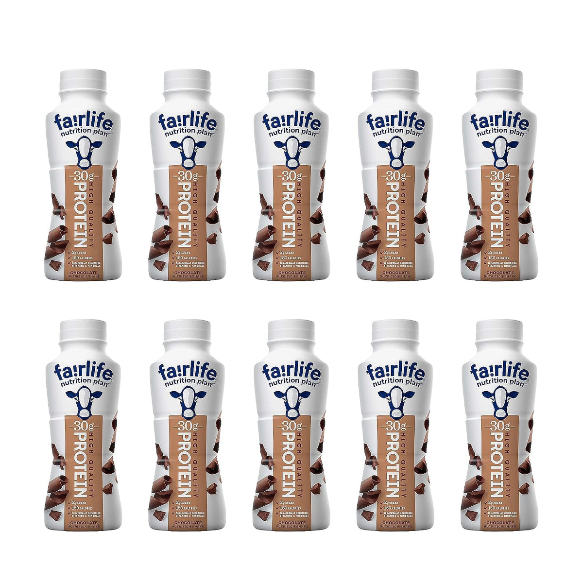 Chocolate High Protein Shakes (Pack of 10) – Ready to Drink High Protein Milk Beverage | Low Sugar 30g Protein Drinks, boost high protein, Lactose Free Protein Shake for Breakfast & Daily Nutrition