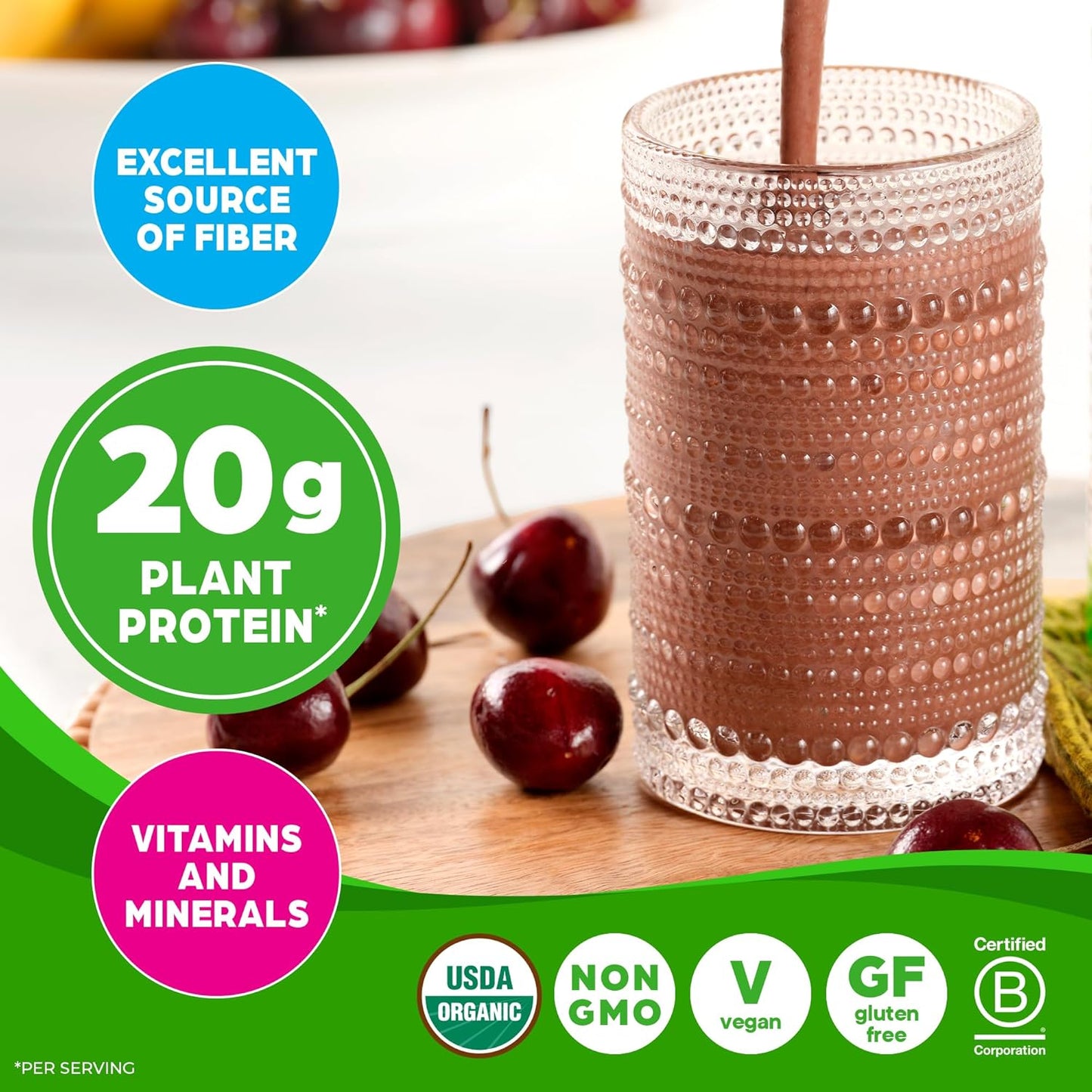 Orgain Organic 20g Meal Protein Powder, Vegan, Chocolate Fudge, 2.01 lb | Meal replacement, plant based protein, 7g prebiotic fiber, fruits, vegetables, & greens, gluten free, for shakes & smoothies