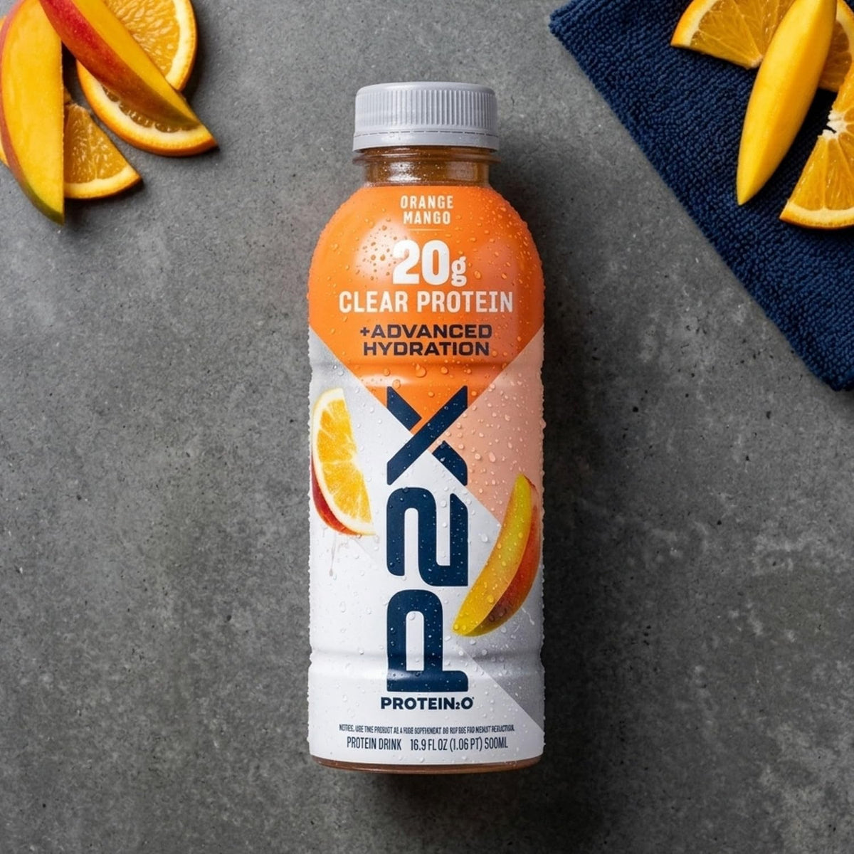 Protein2o P2X Advanced Hydration 20g Clear Protein Drink, 720mg of Electrolytes, 0g of Sugar - Post-Workout Recovery - 16.9 Fl Oz - 12 Count Orange Mango